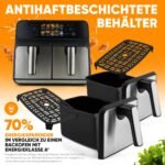 ProfiCook® Friteuse à air chaud | 2 compartiments | 8 litres (2x4 L) | Double – Image 3